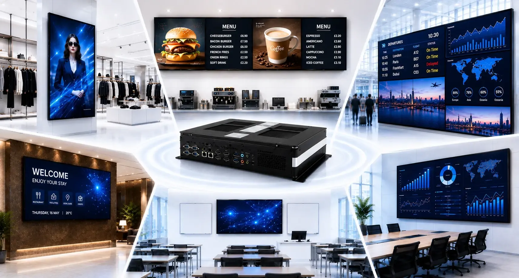 iBASE fanless media player for retail digital signage networks